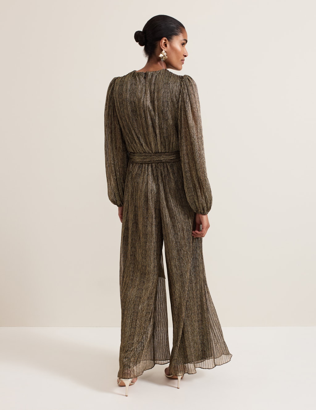 Sparkly Tie Detail Wide Leg Jumpsuit 4 of 8