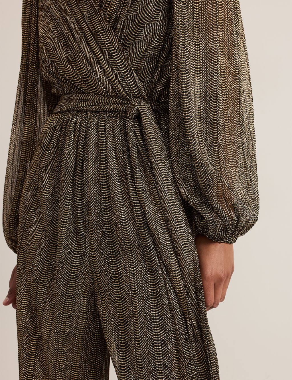 Sparkly Tie Detail Wide Leg Jumpsuit 6 of 8