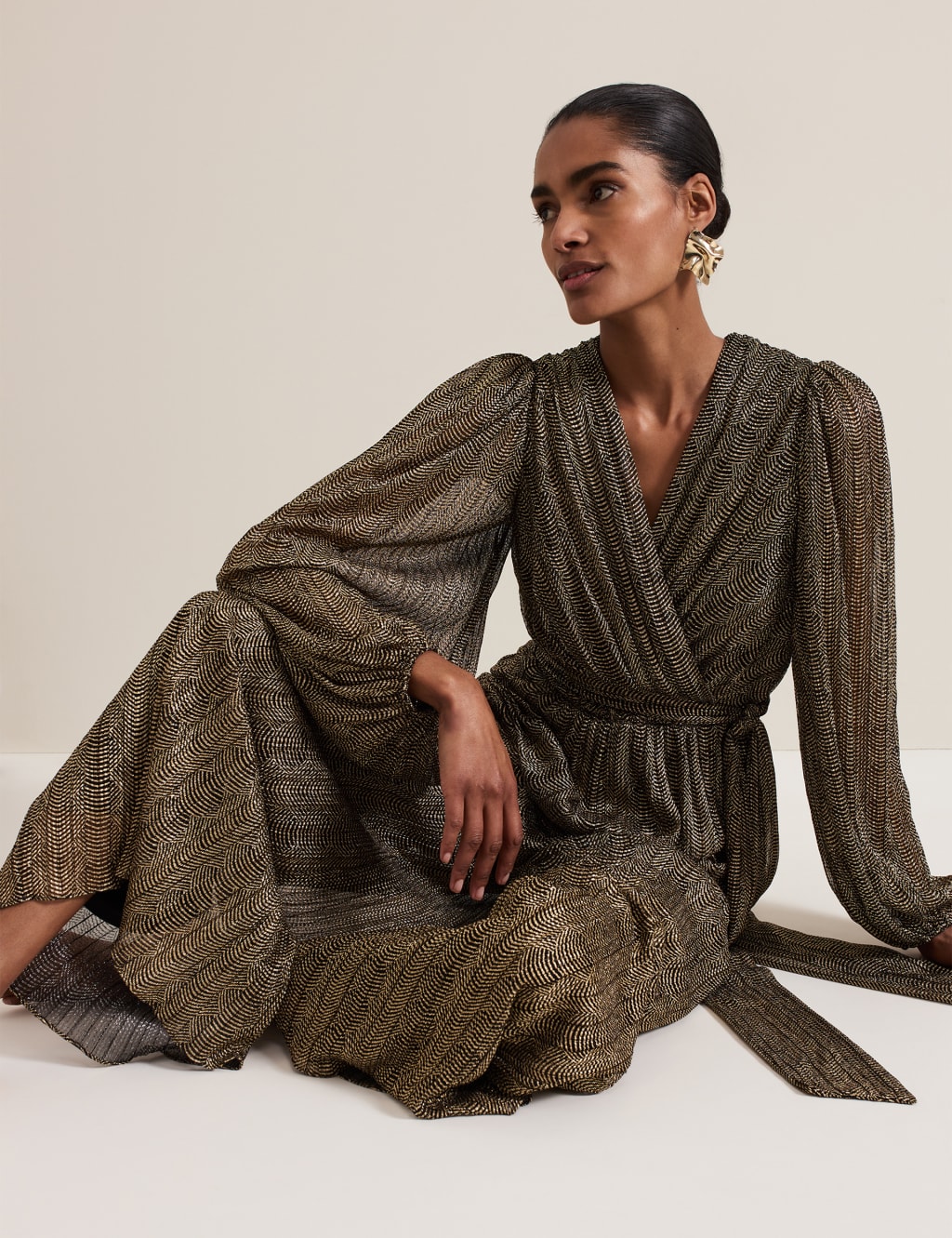 Sparkly Tie Detail Wide Leg Jumpsuit 8 of 8