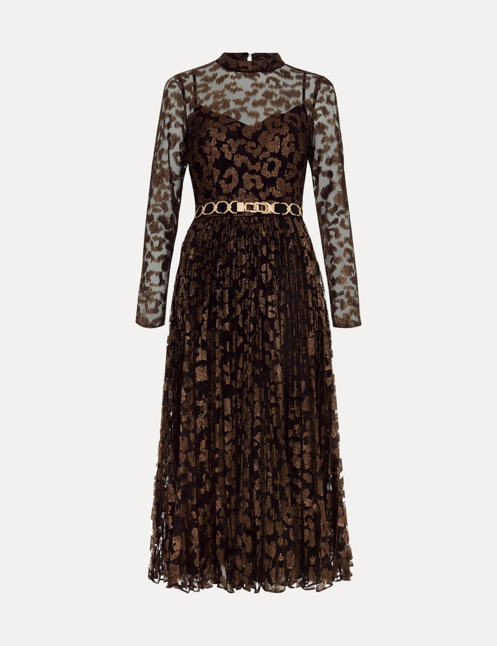 Animal Print Belted Midi Skater Dress Phase Eight M S