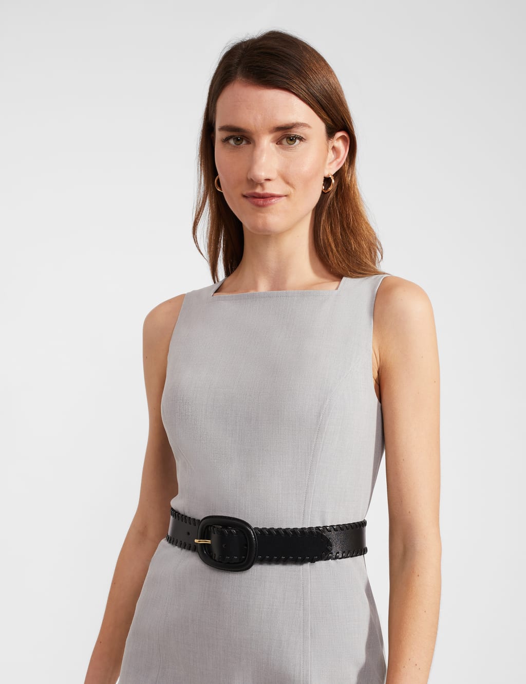 Leather Whipstitch Waist Belt HOBBS M S