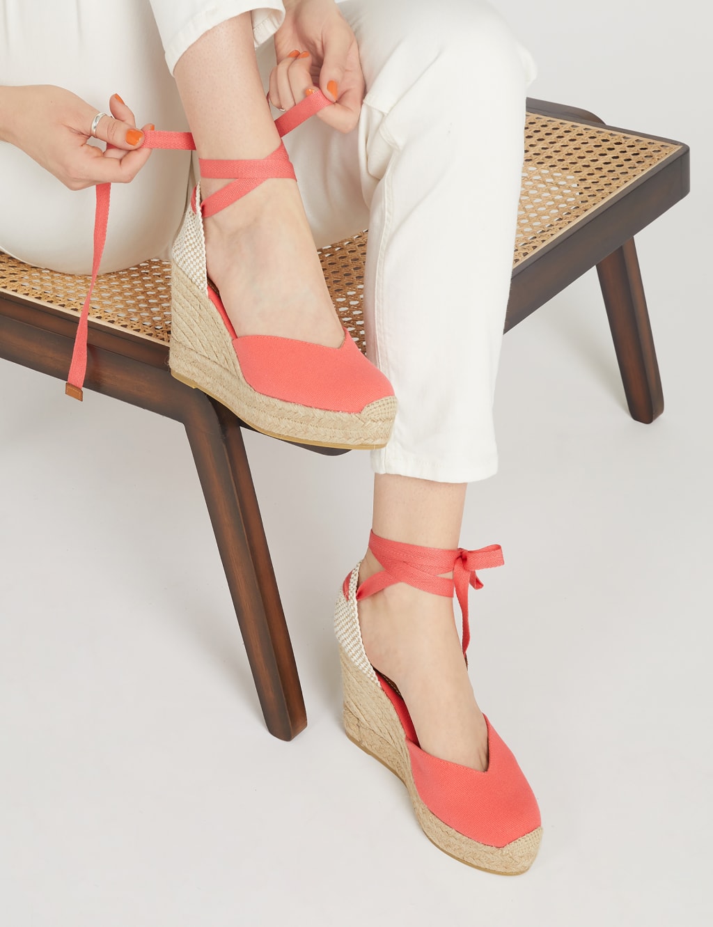 Red wedges with ankle strap store