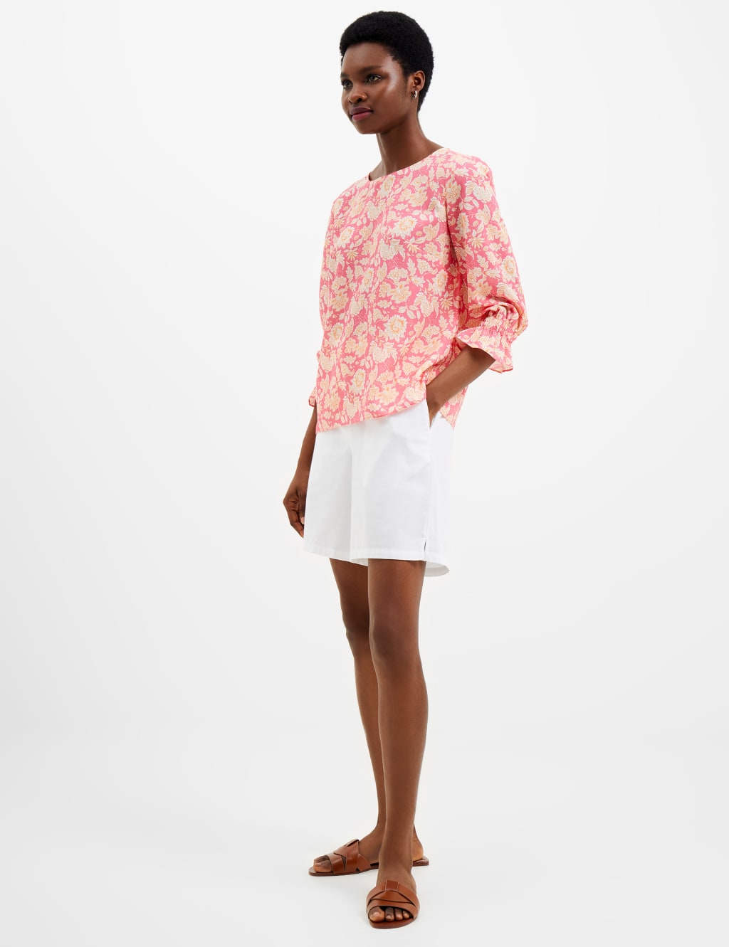 Crepe Floral Shell Top 2 of 3