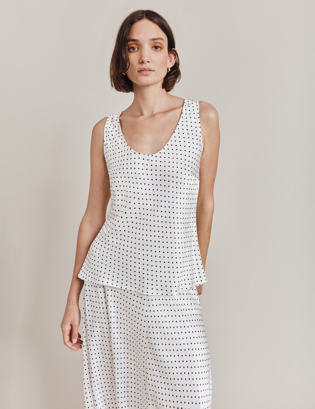 Satin Polka Dot Cami Top 4 of 4
