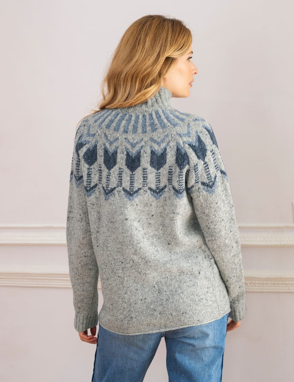 Pure Wool Fair Isle Funnel Neck Jumper 3 of 4