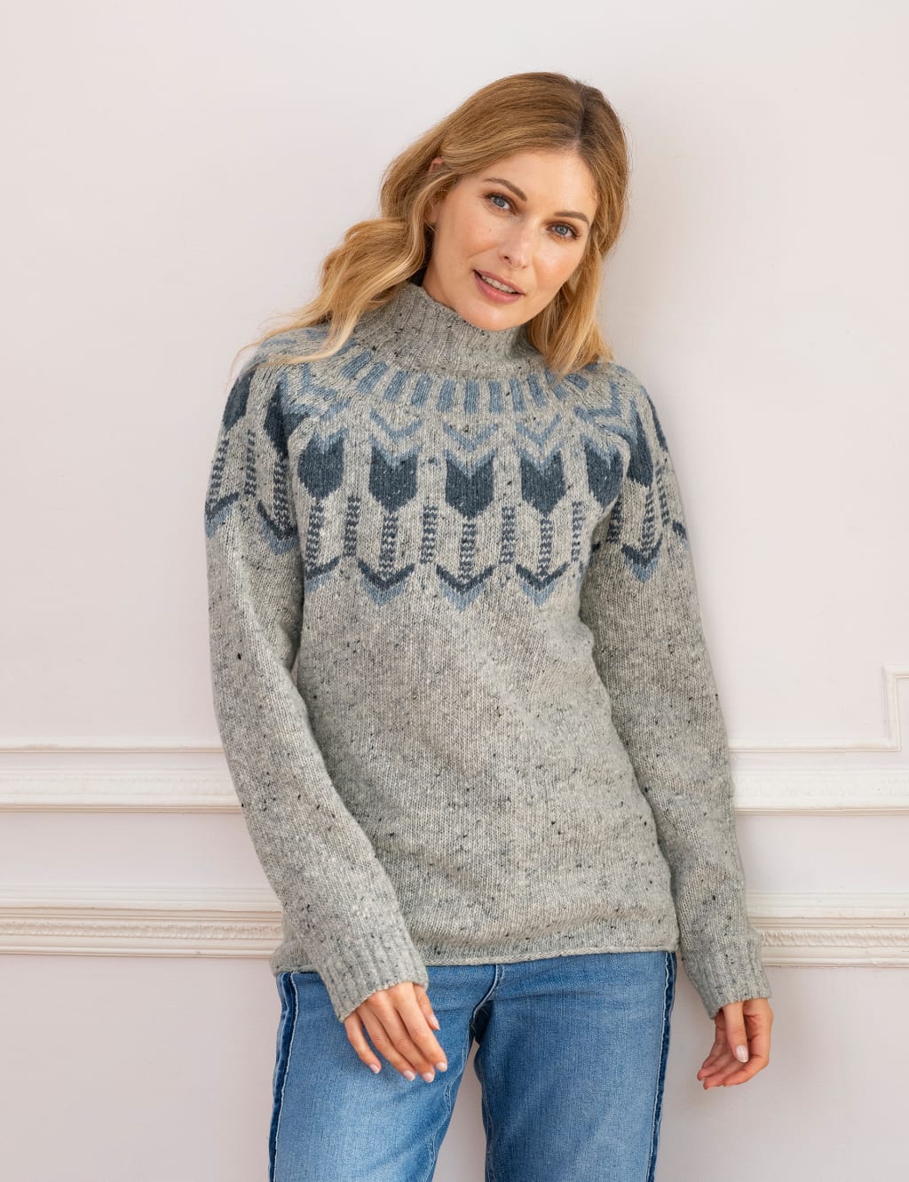 Pure Wool Fair Isle Funnel Neck Jumper 4 of 4