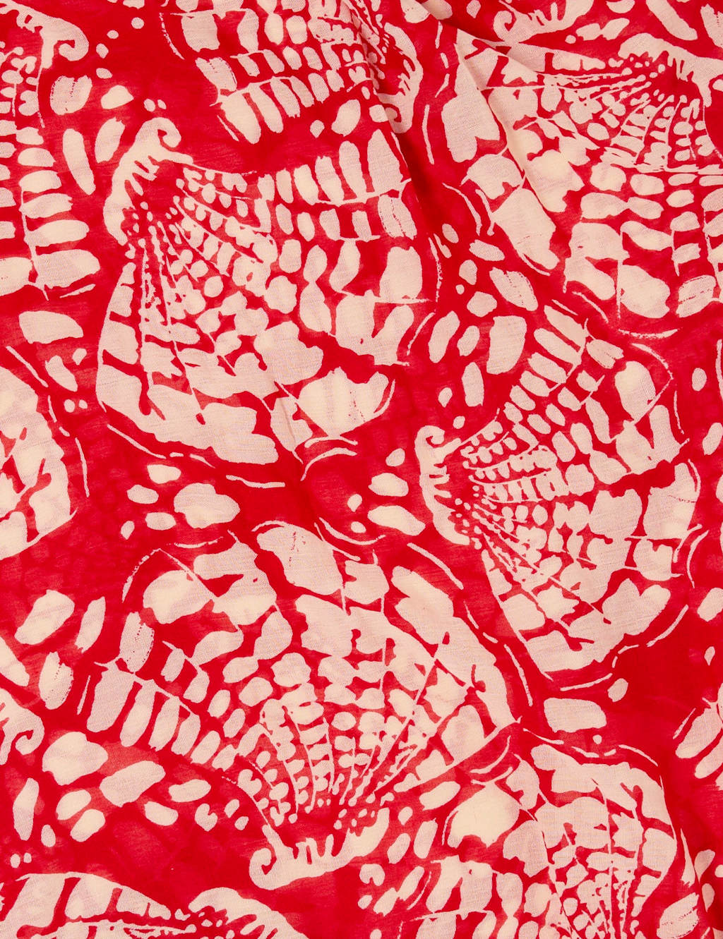 Cotton Blend Lightweight Shell Print Scarf 2 of 2