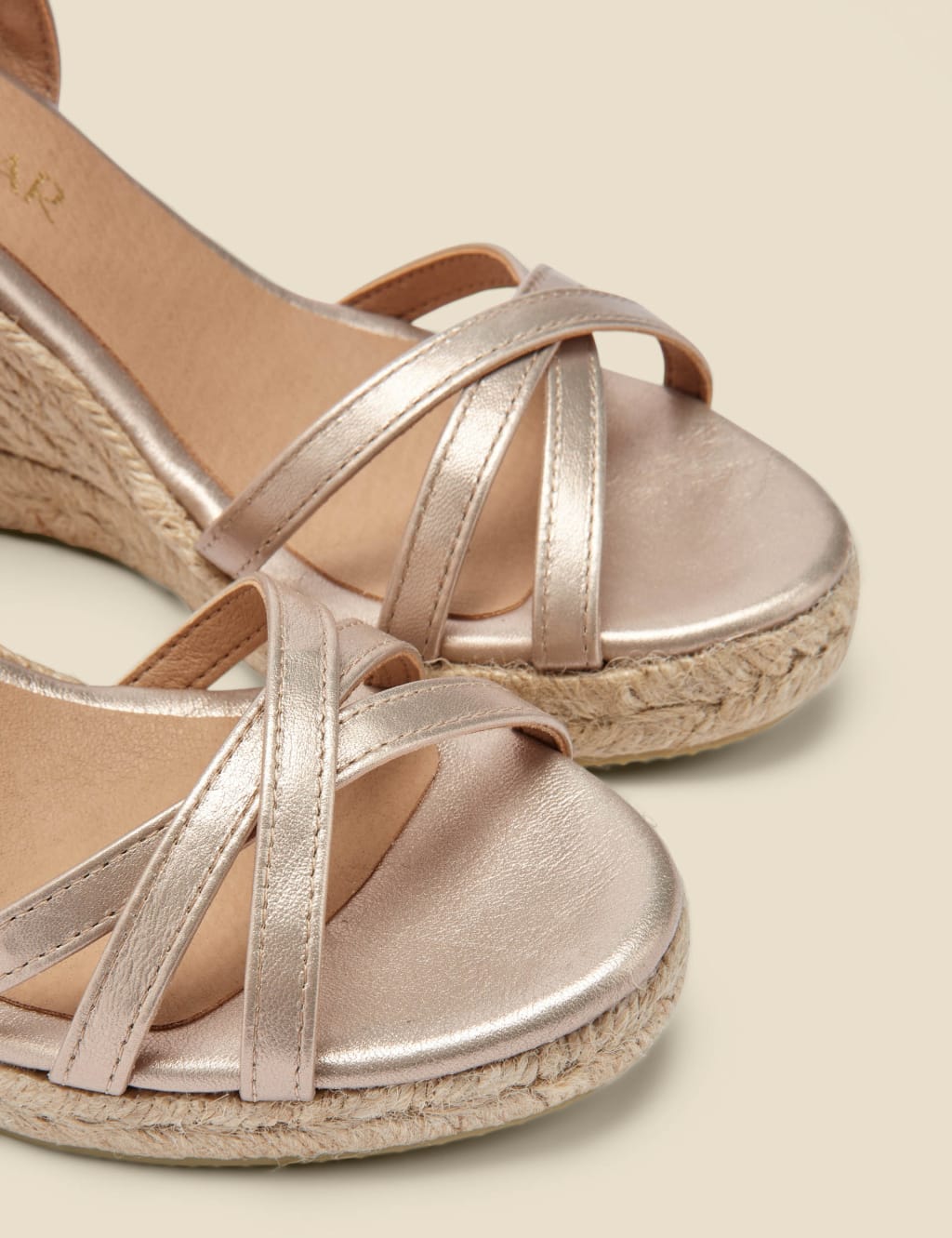 Leather Ankle Strap Wedge Espadrilles 4 of 6