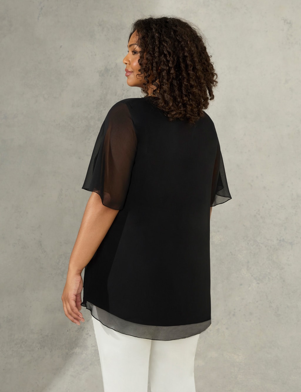 V-Neck Relaxed Angel Sleeve Top 4 of 4