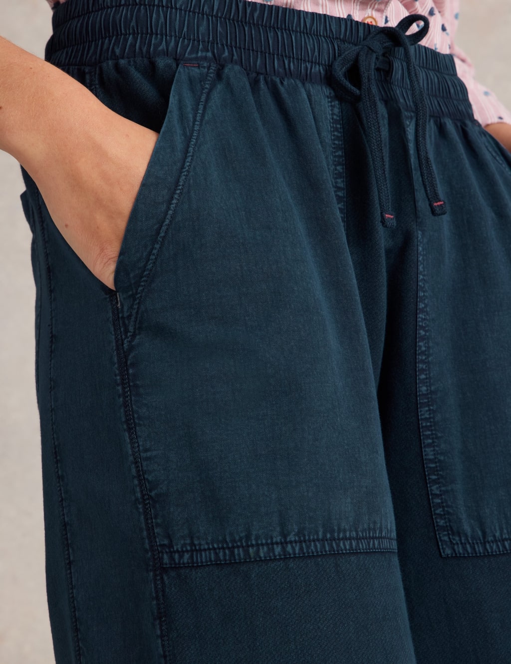Pure Cotton Jersey Wide Leg Trousers 5 of 6