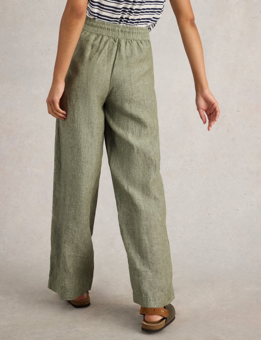 Pure Linen Wide Leg Trousers 4 of 6