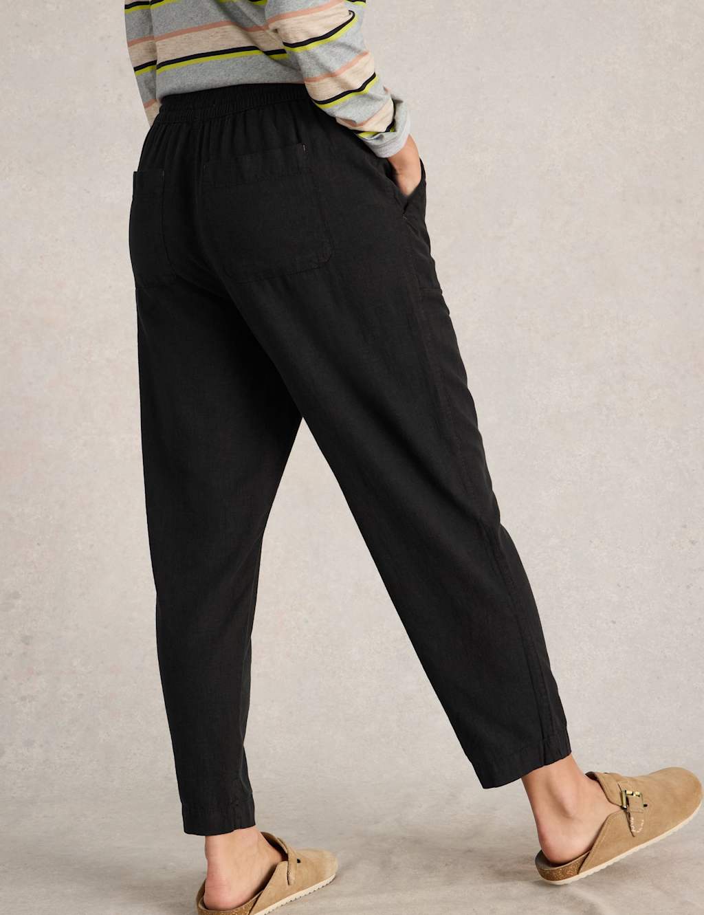 Linen Rich Relaxed Ankle Grazer Trousers 5 of 10