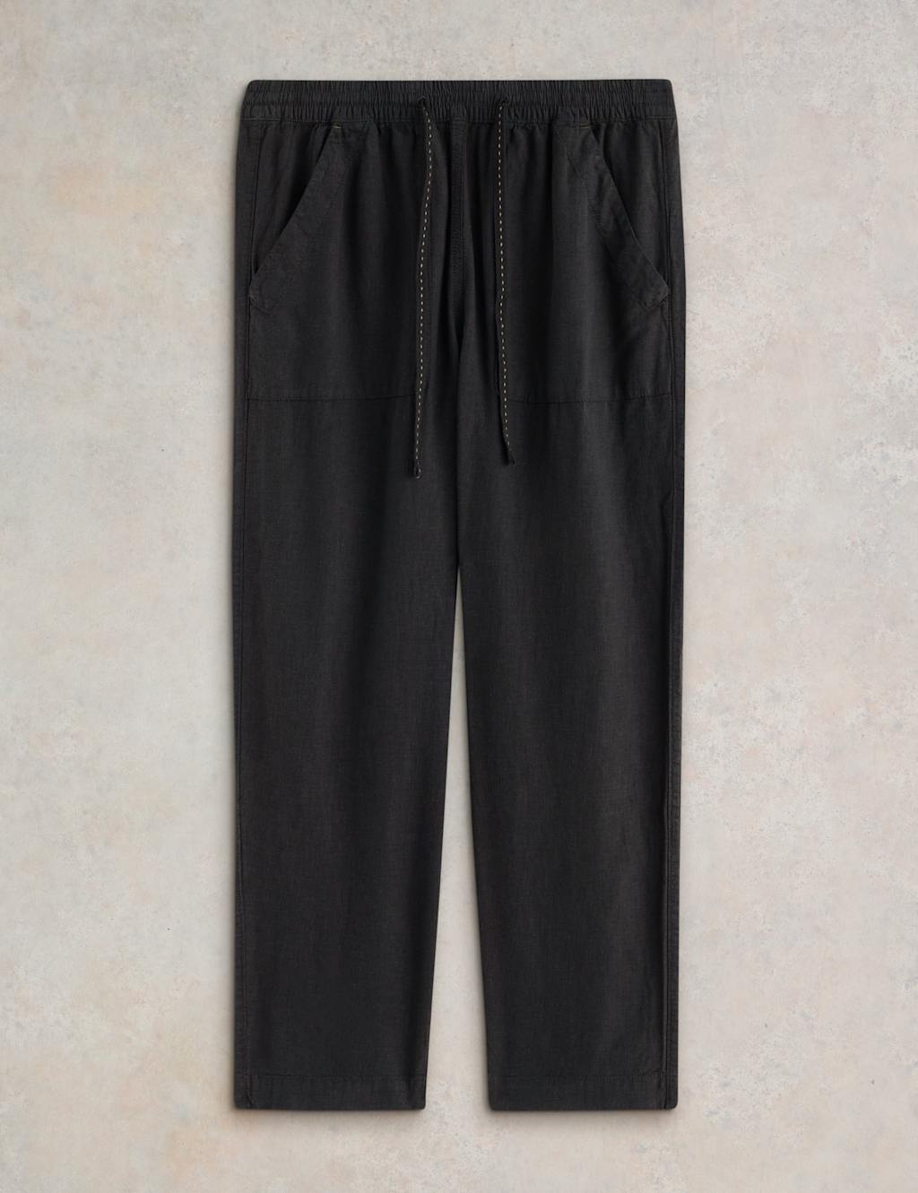 Linen Rich Relaxed Ankle Grazer Trousers 2 of 10