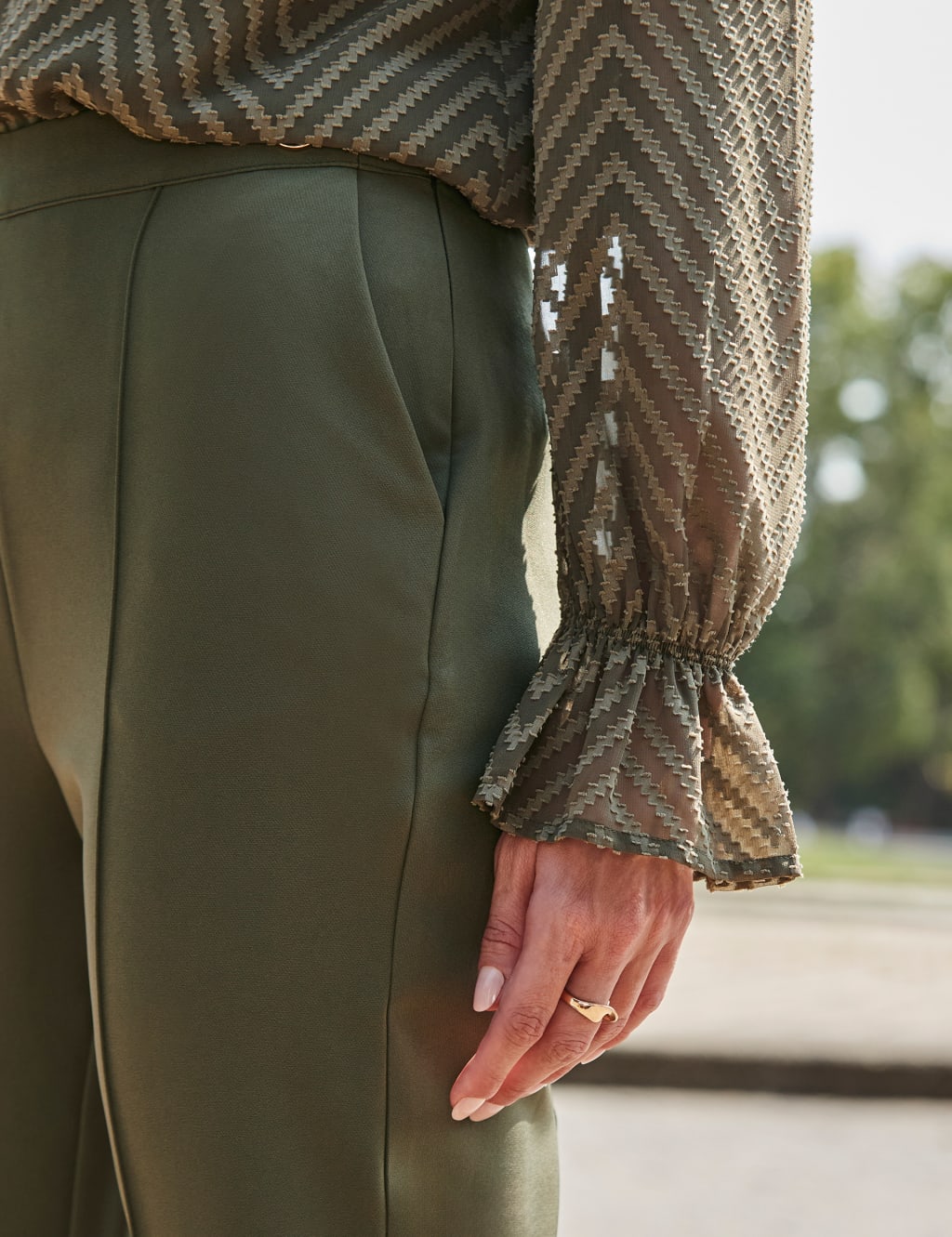 Chevron Print Satin Blouse 5 of 5