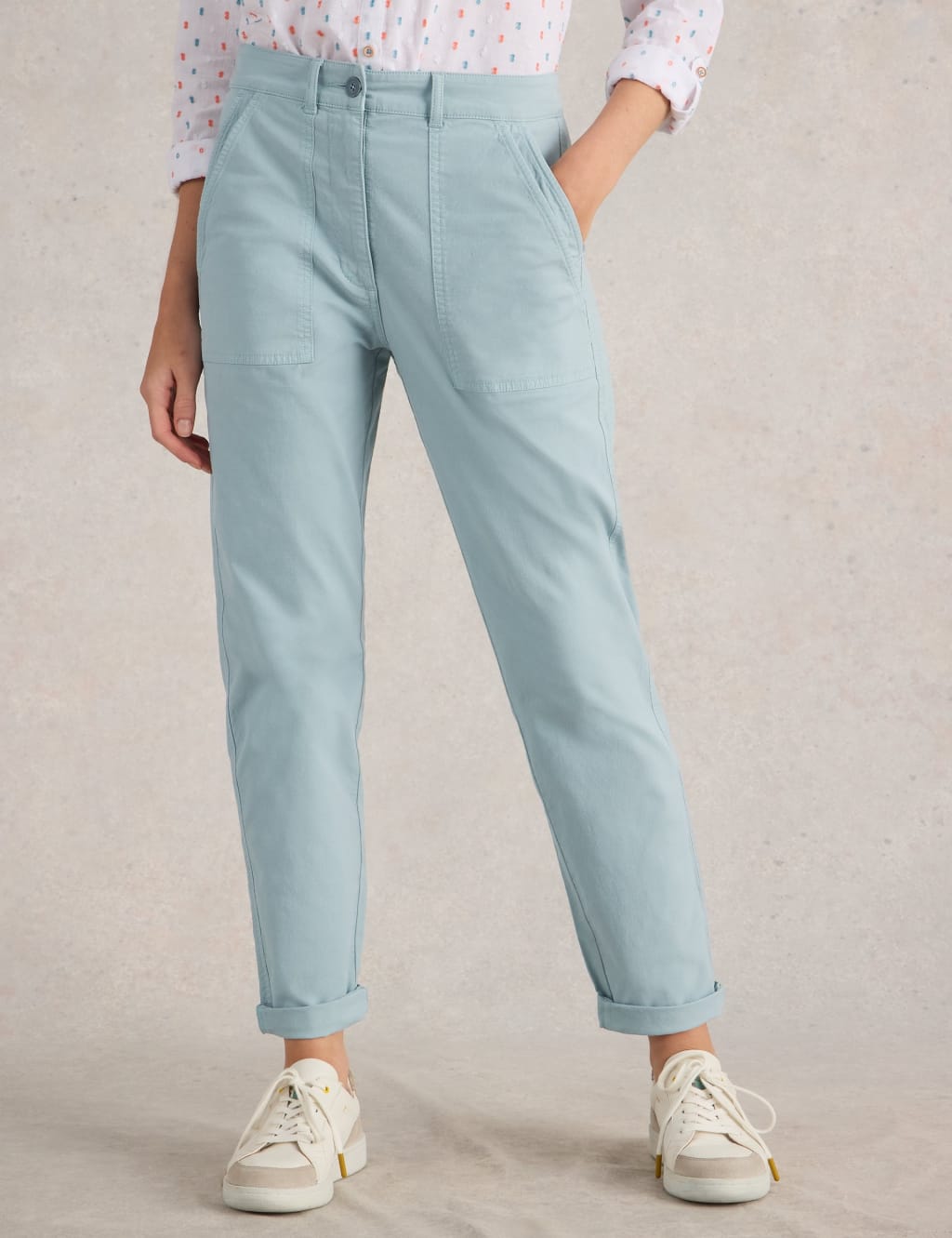 Cotton Rich Chinos With Linen 3 of 6