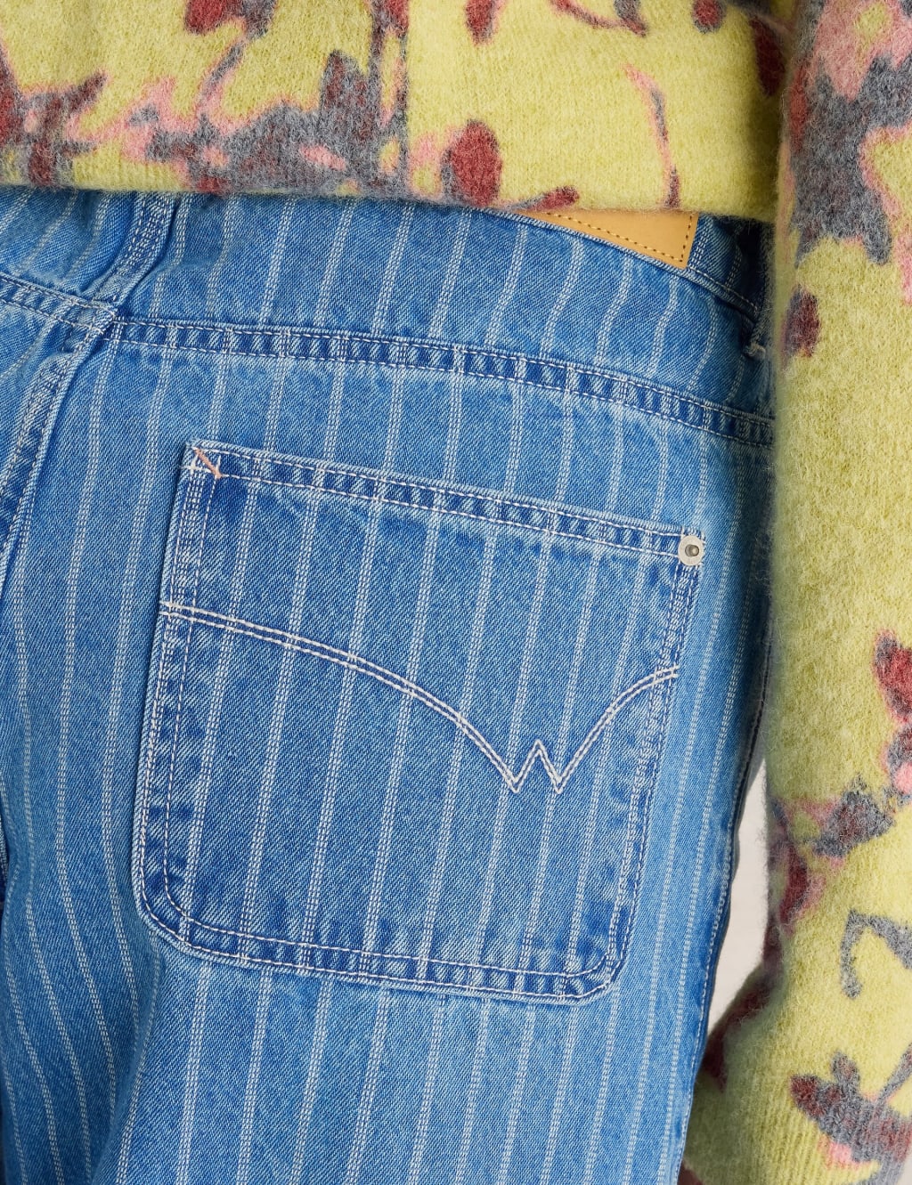Striped Wide Leg Cropped Jeans 5 of 6