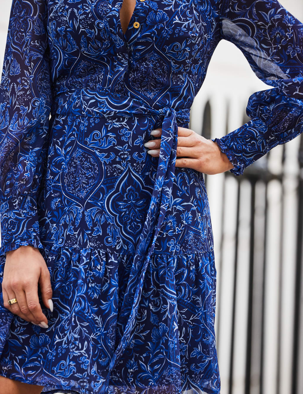 Floral Print Tiered Shirt Dress 5 of 6