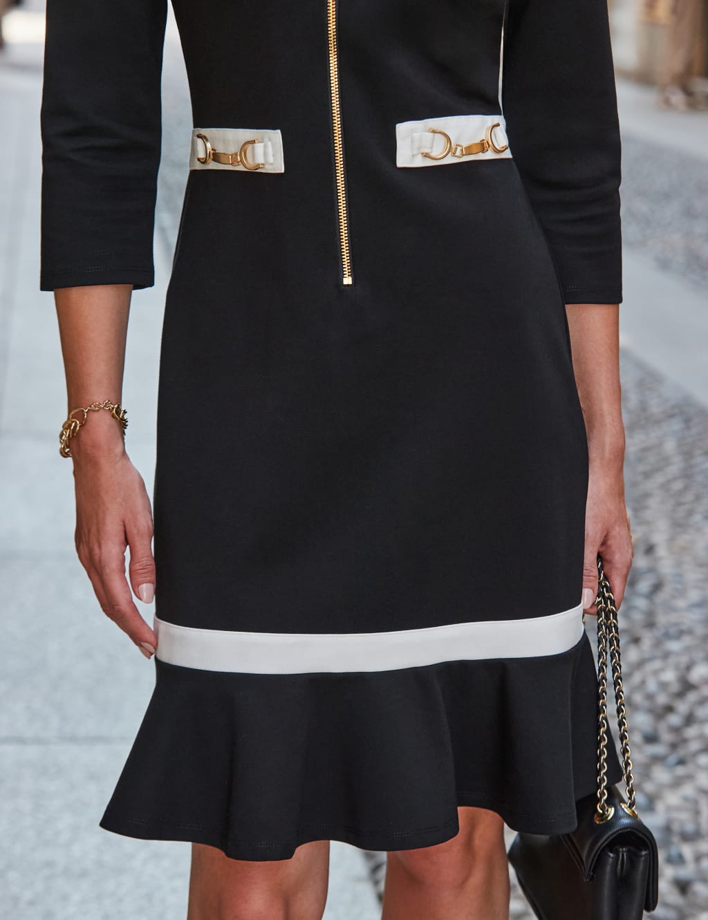 Ponte Round Neck Mini Shift Dress 4 of 5