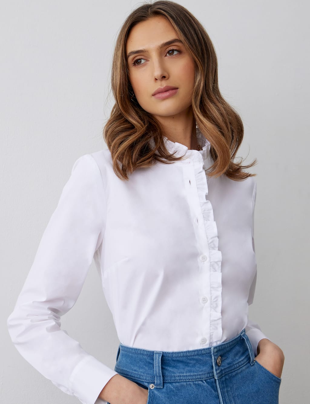 Cotton high neck top online