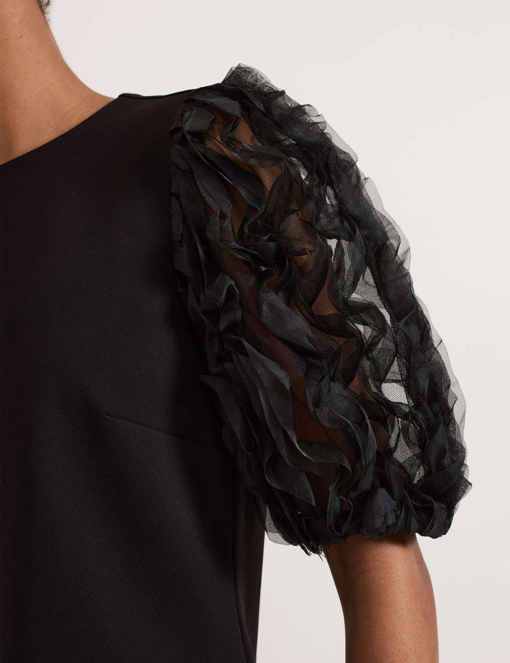 Textured Ruffle Sleeve Mini Shift Dress 6 of 7