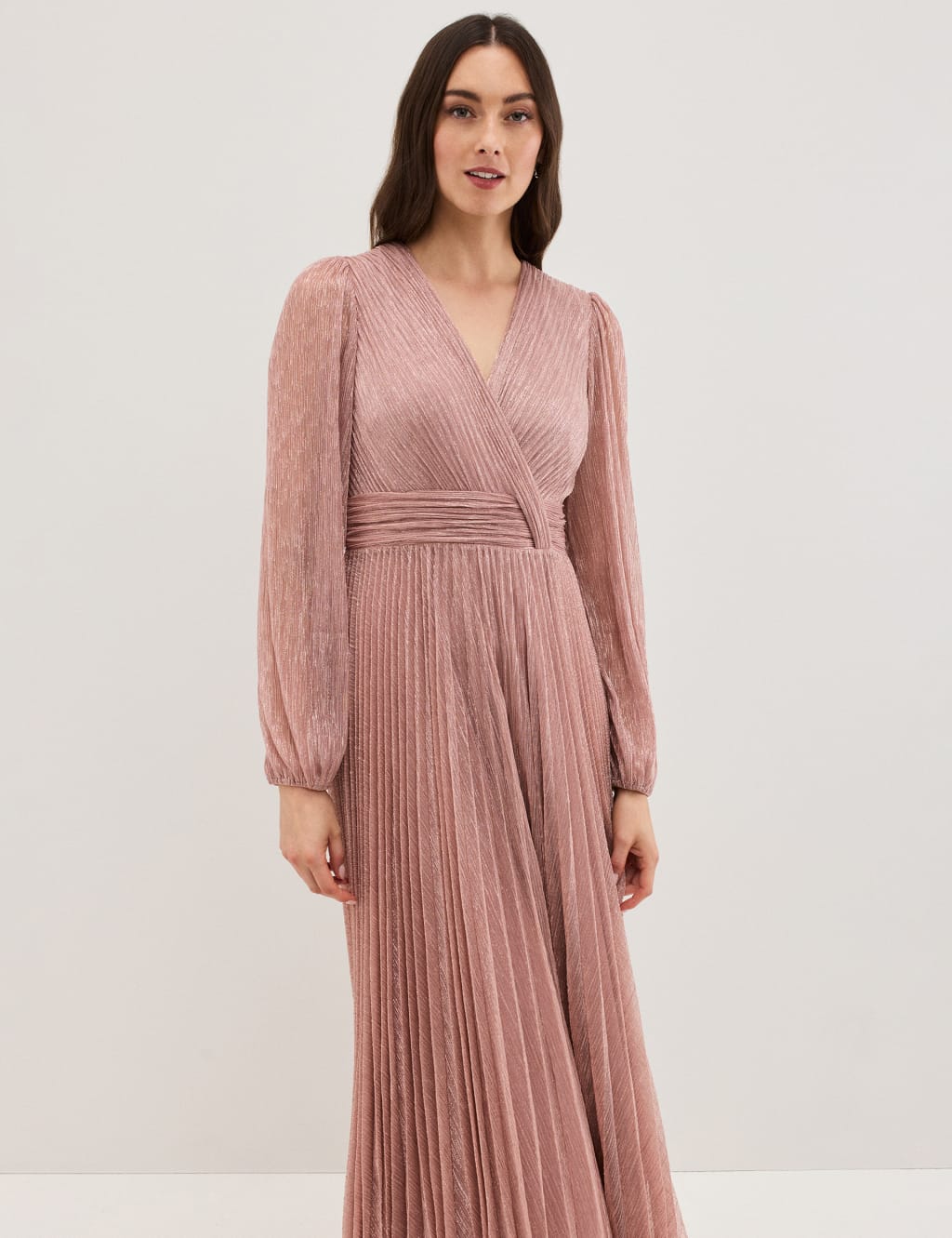 Plisse V-Neck Maxi Skater Dress 4 of 7