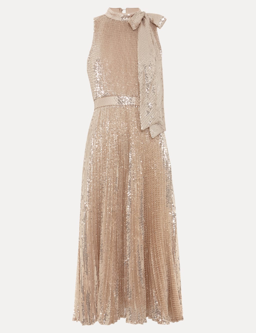 Sequin Tie Neck Midi Dress 2 of 8