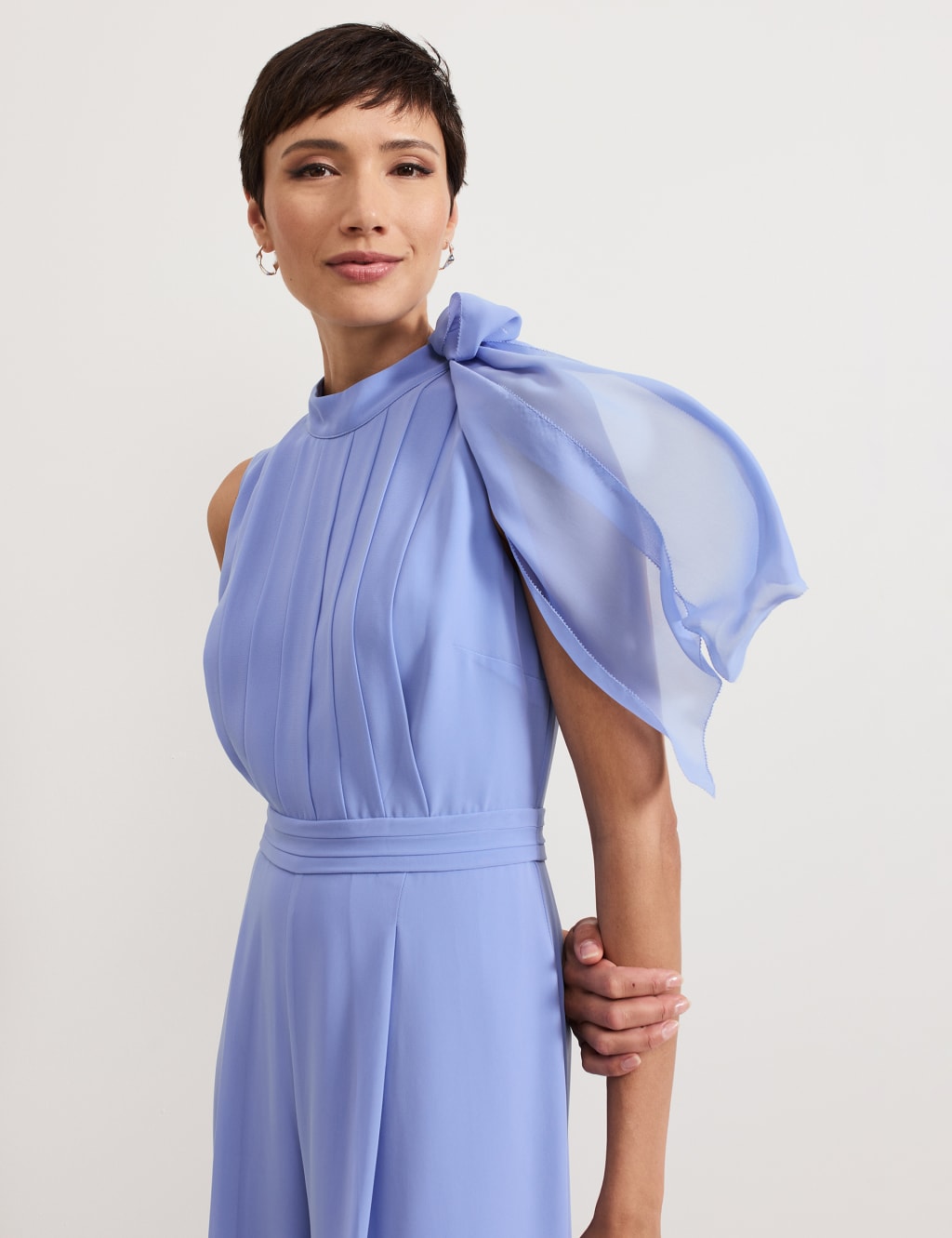 Pleated Tie Neck Sleeveless Wide Leg Jumpsuit | Phase Eight Pleated Tie Neck Sleeveless Wide Leg Jumpsuit | Phase Eight