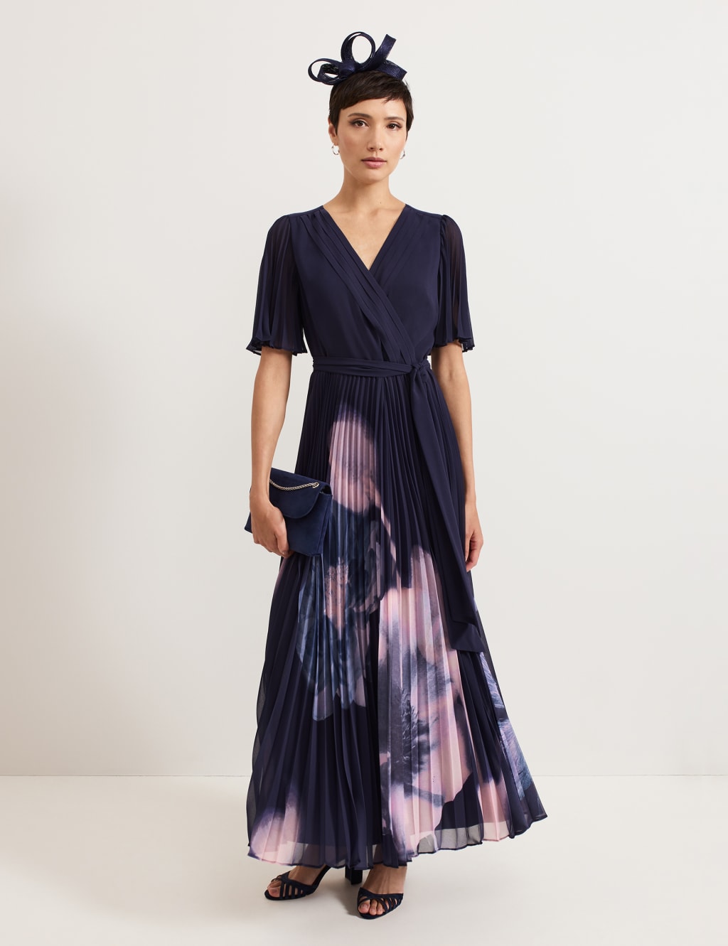 Floral V-Neck Pleated Maxi Skater Dress 7 of 7