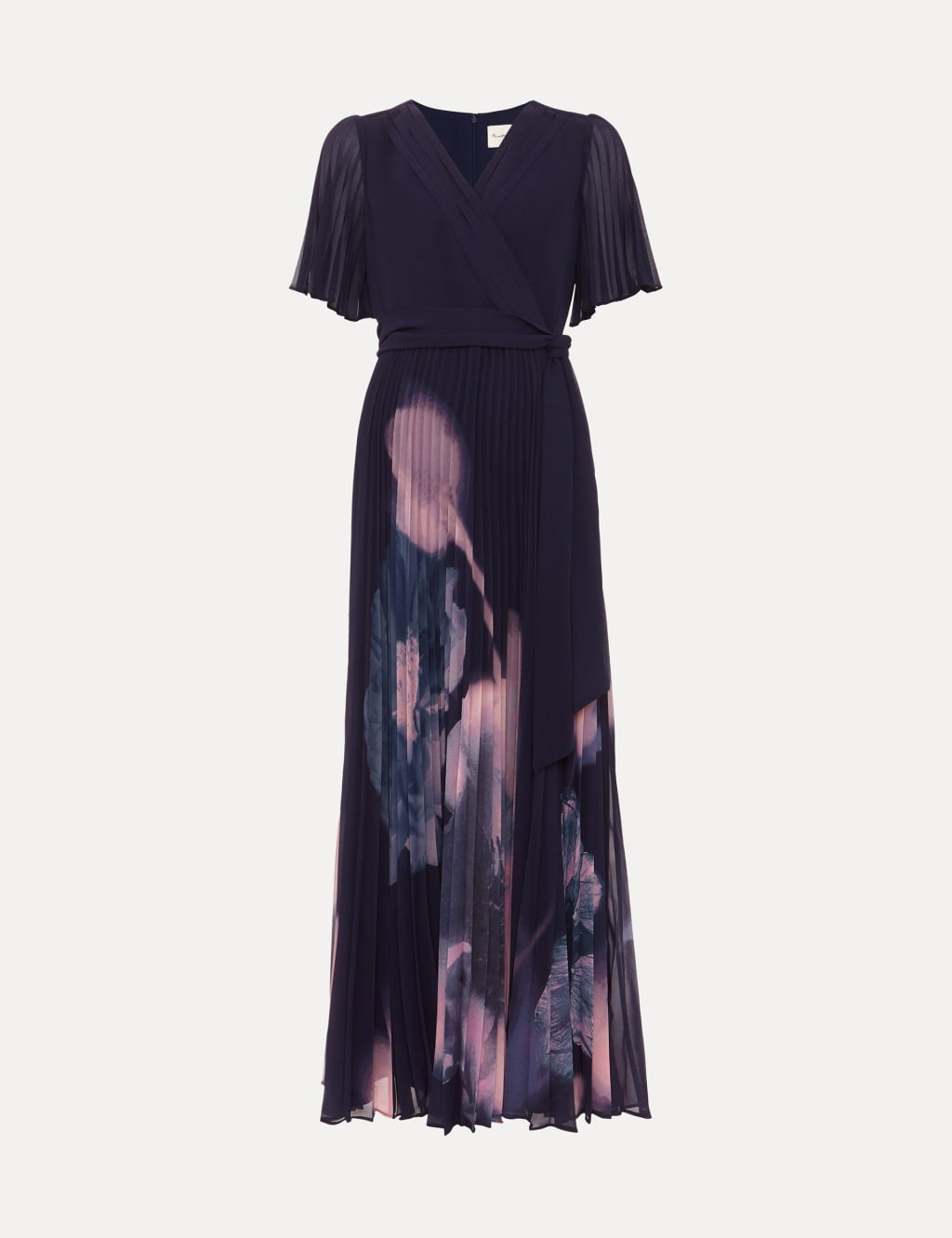 Floral V-Neck Pleated Maxi Skater Dress 2 of 7
