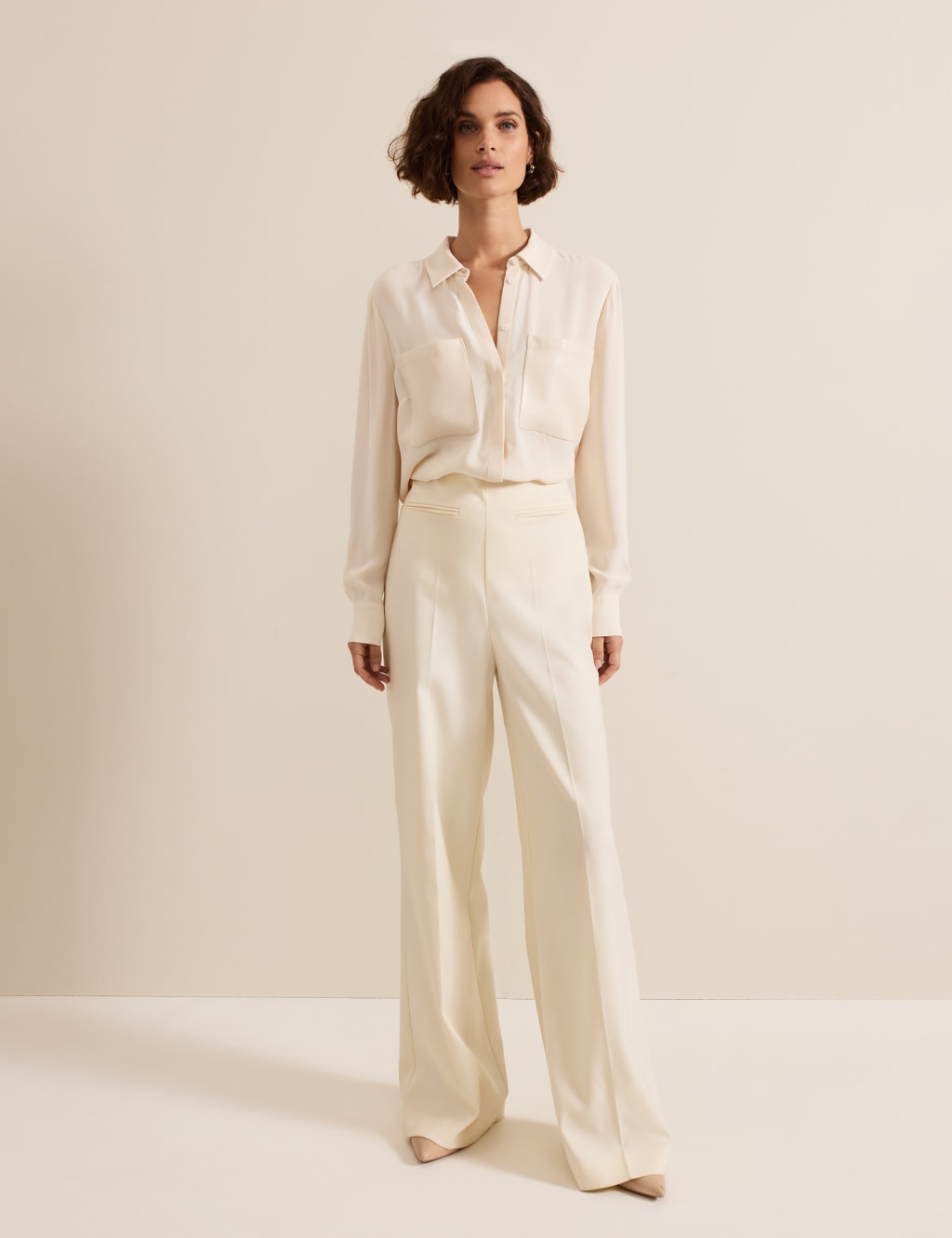 Collared Faux Leather Pocket Shirt | Phase Eight | M&S Collared Faux Leather Pocket Shirt | Phase Eight | M&S