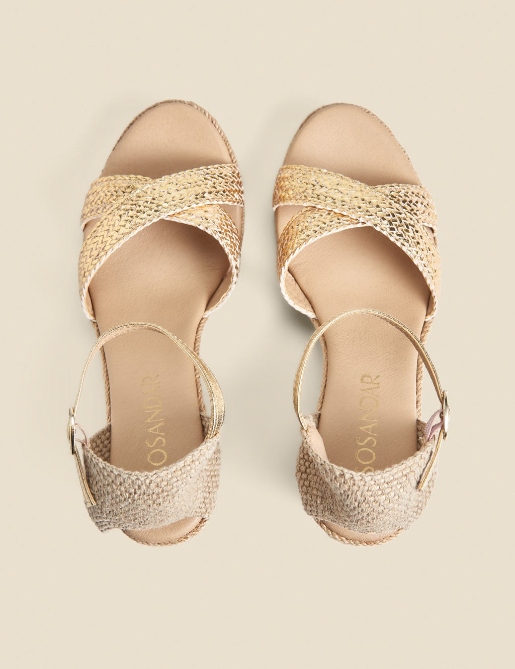 Metallic Ankle Strap High Wedge Espadrilles 3 of 4