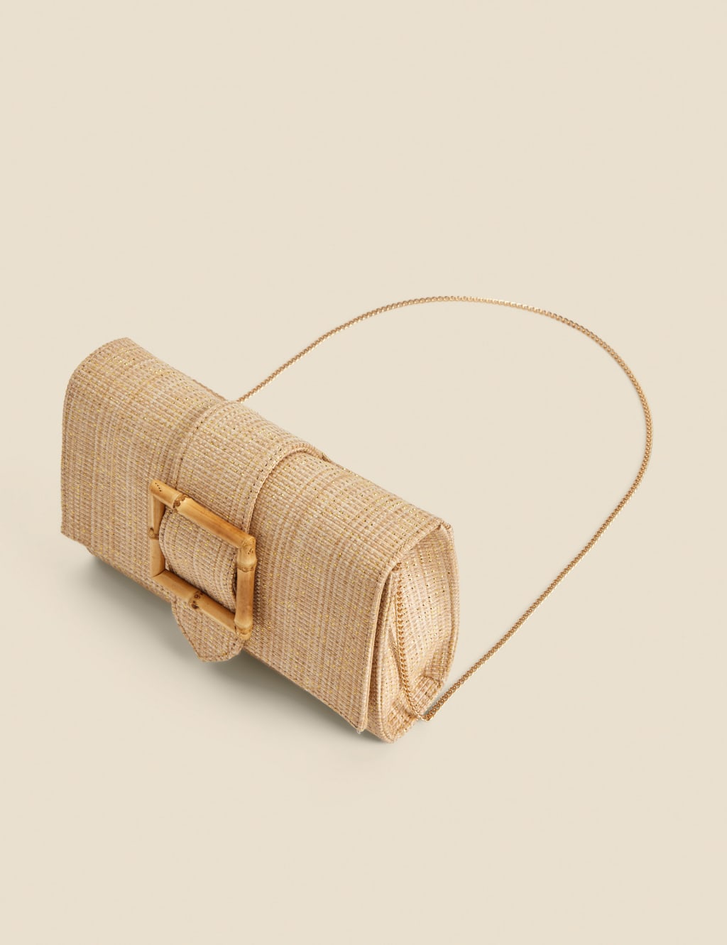 Straw Buckle Detail Chain Strap Clutch Bag 3 of 5
