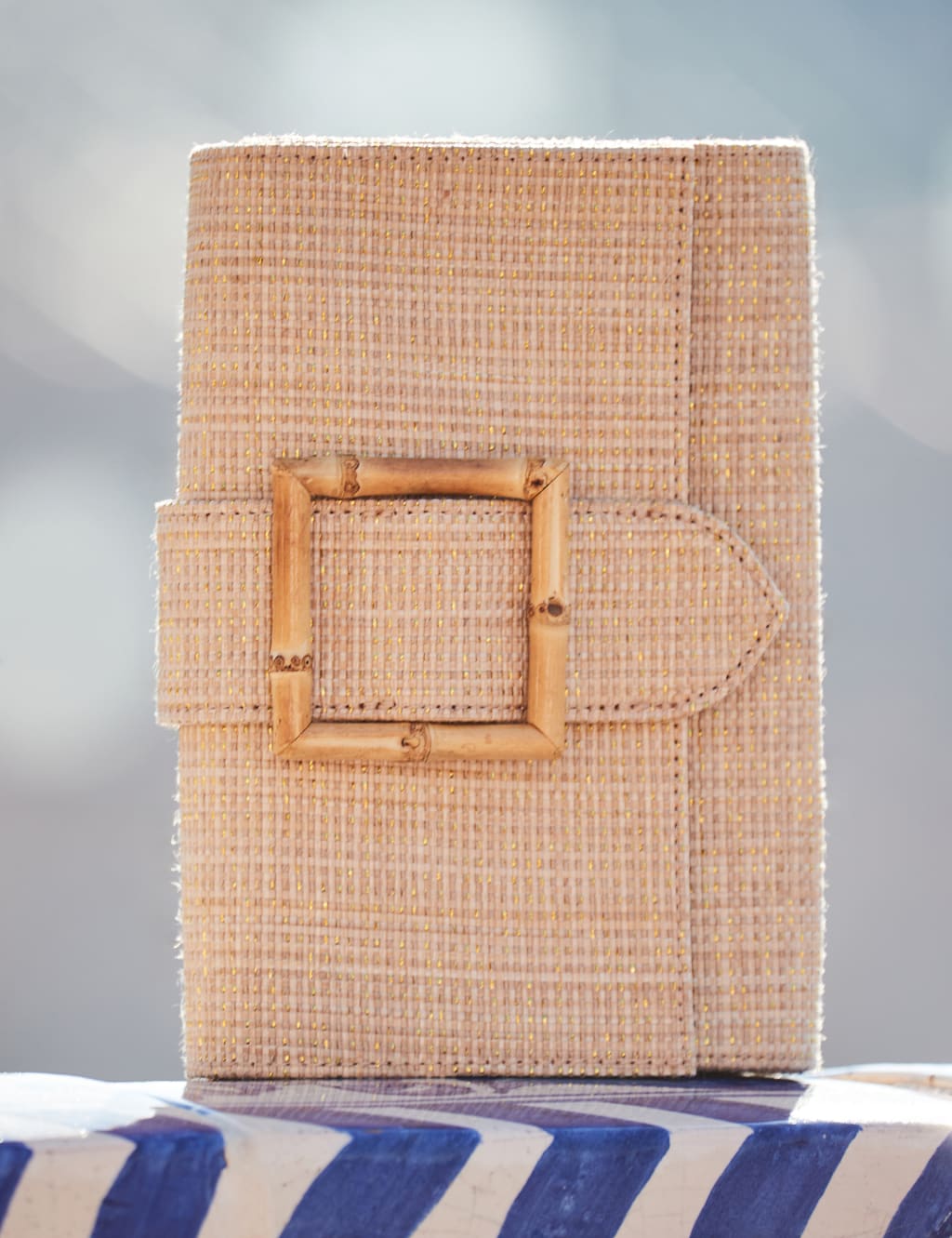 Straw Buckle Detail Chain Strap Clutch Bag 5 of 5