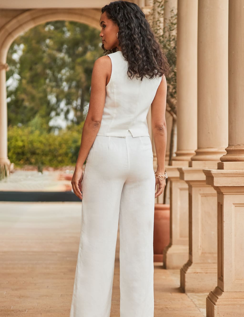 Linen Rich Wide Leg Trousers 4 of 6
