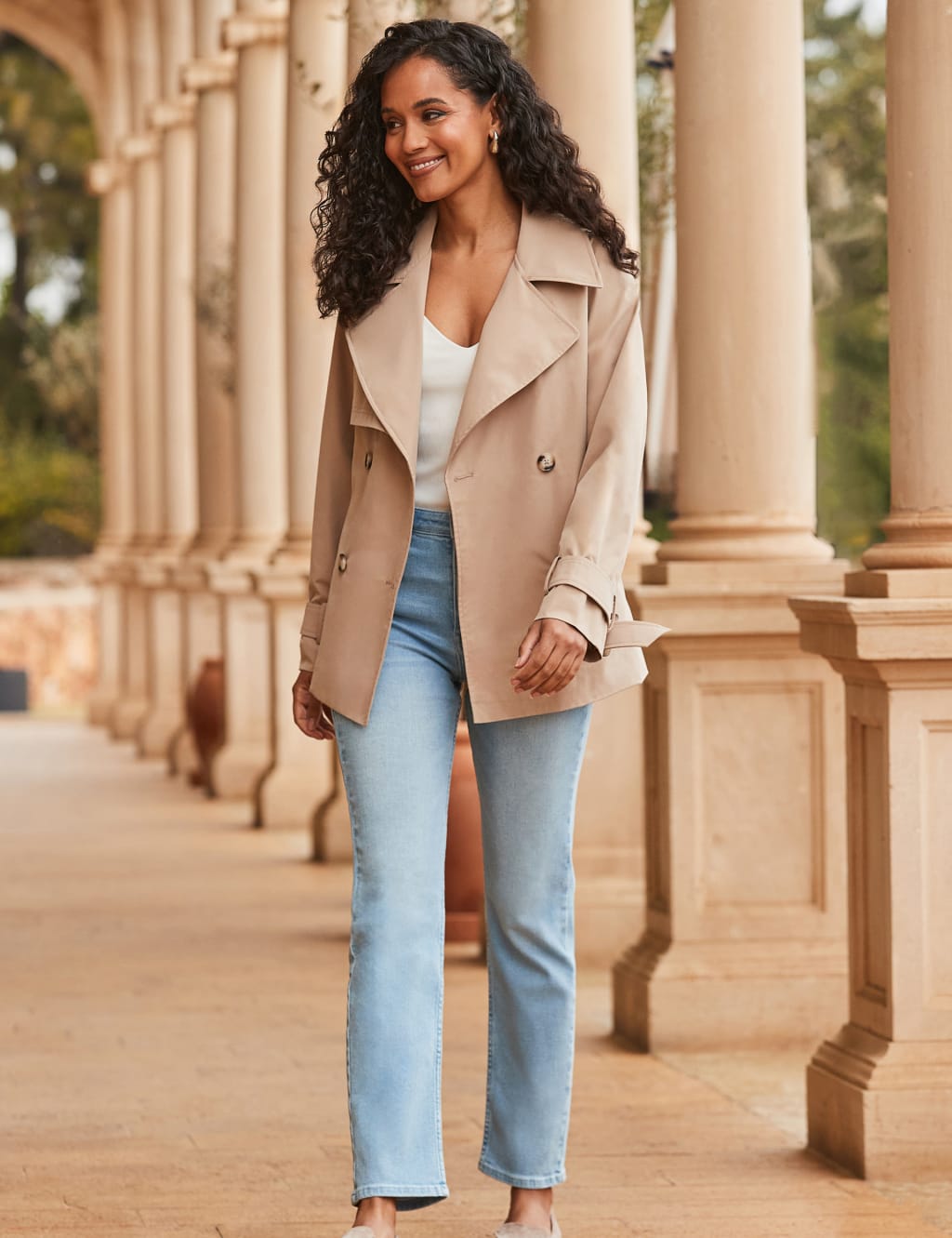 Belted Short Trench Coat 2 of 5