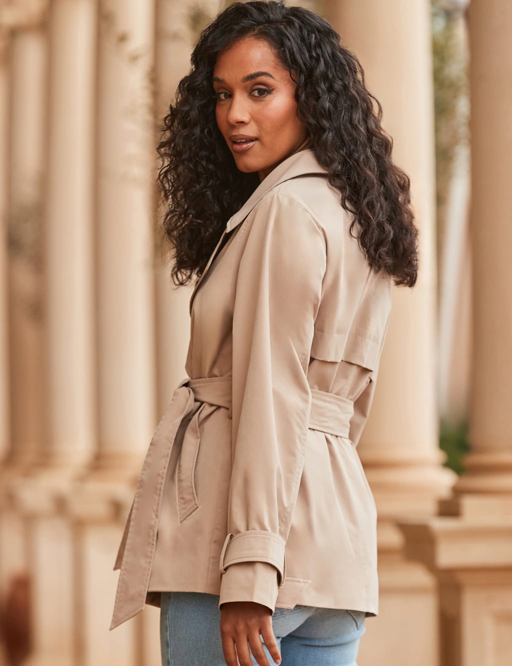 Belted Short Trench Coat 3 of 5