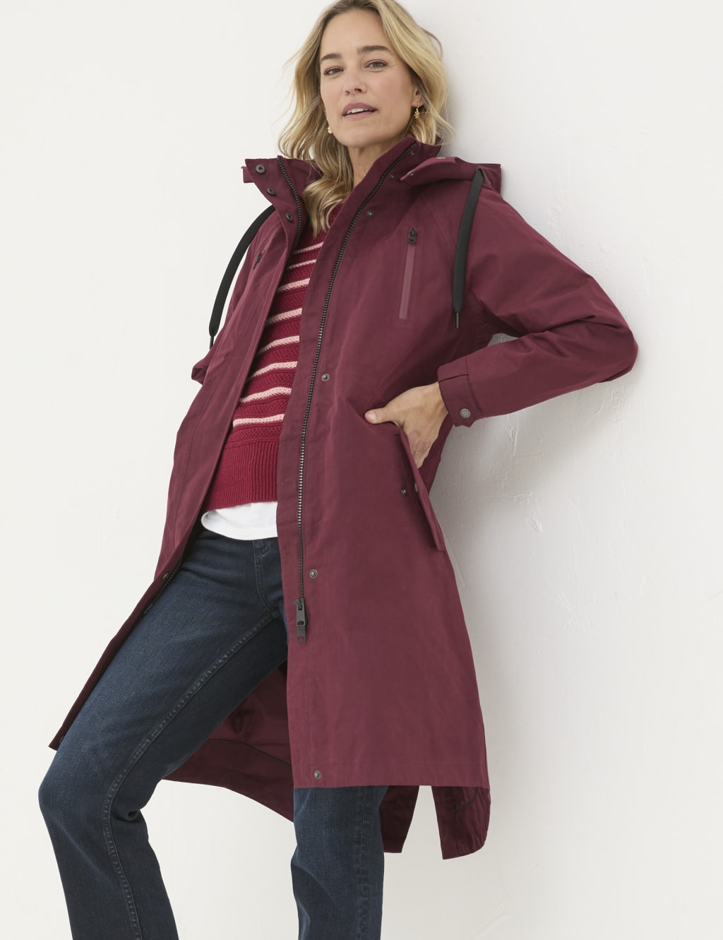 Stylish raincoat with hood shop