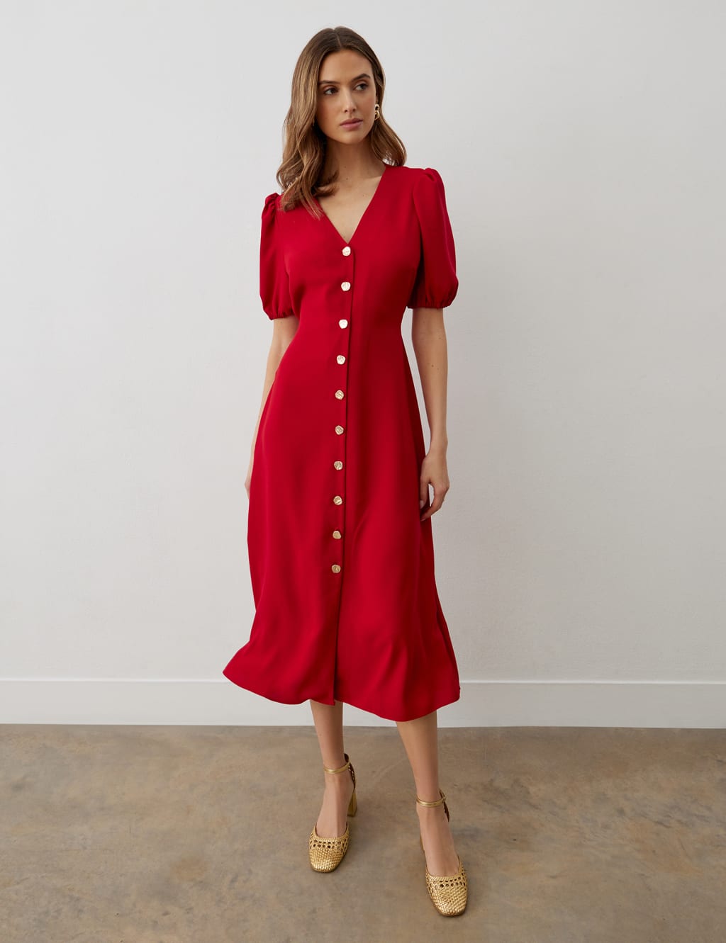 Button up tea dress clearance