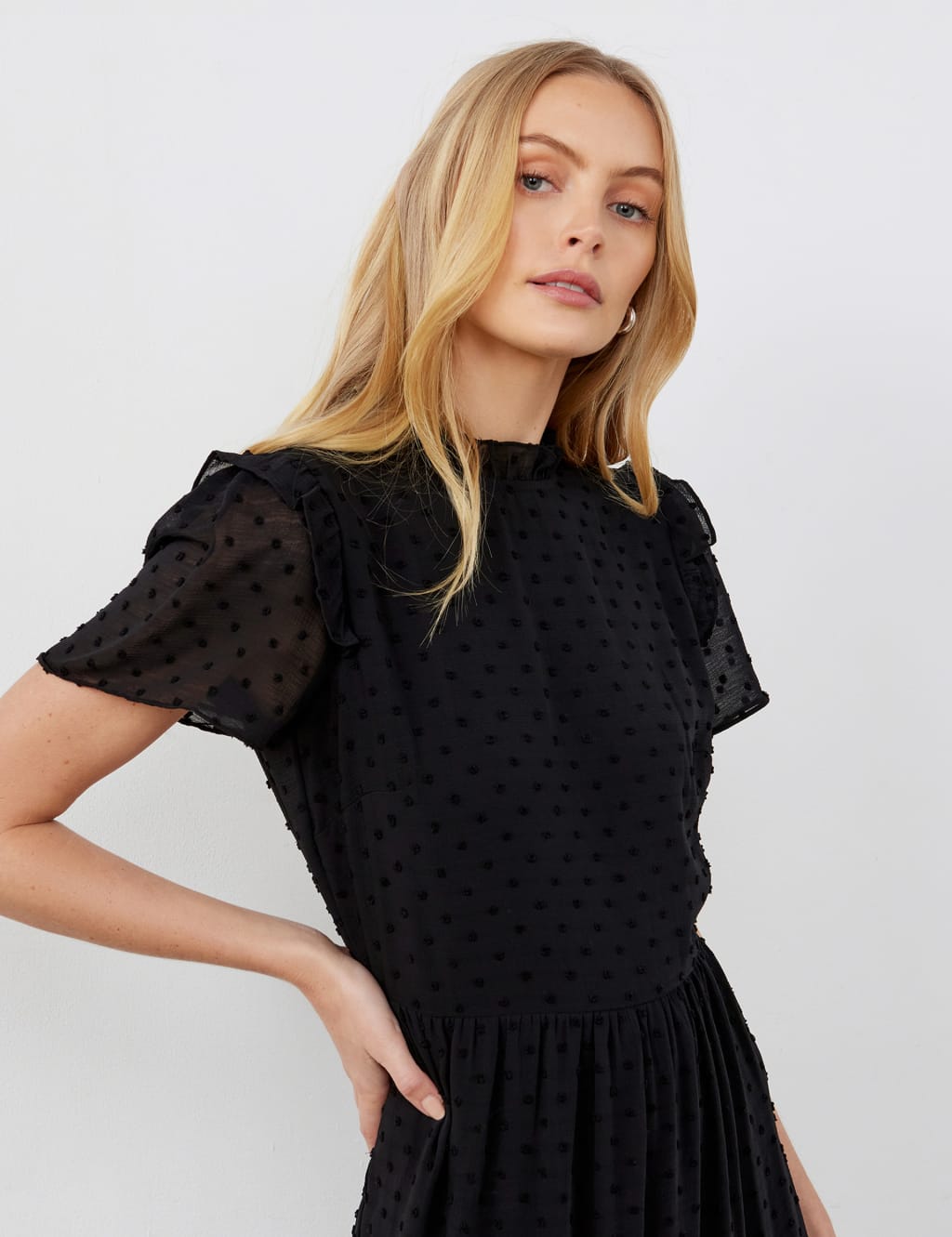 Crew Neck Ruffle Midaxi Tiered Dress 3 of 5