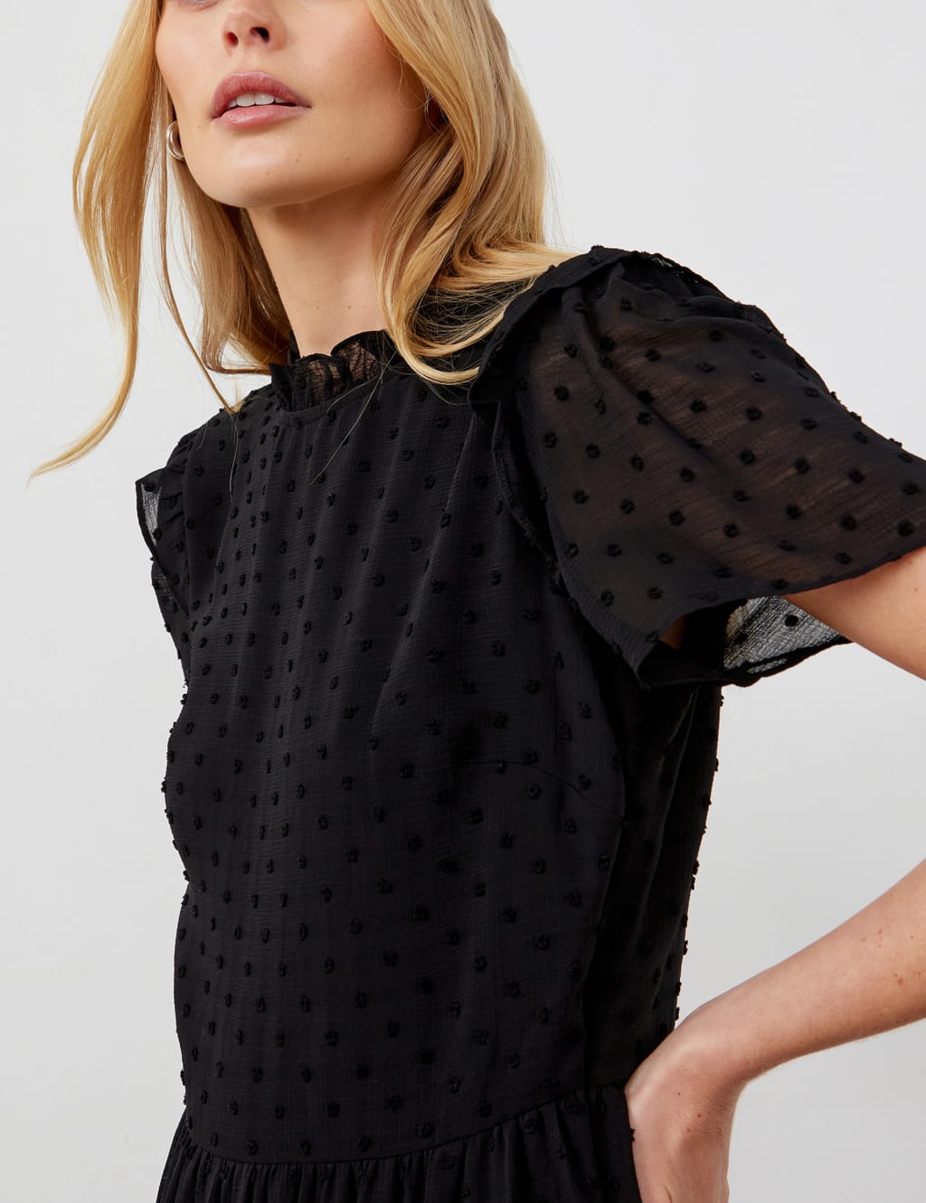 Crew Neck Ruffle Midaxi Tiered Dress 4 of 5