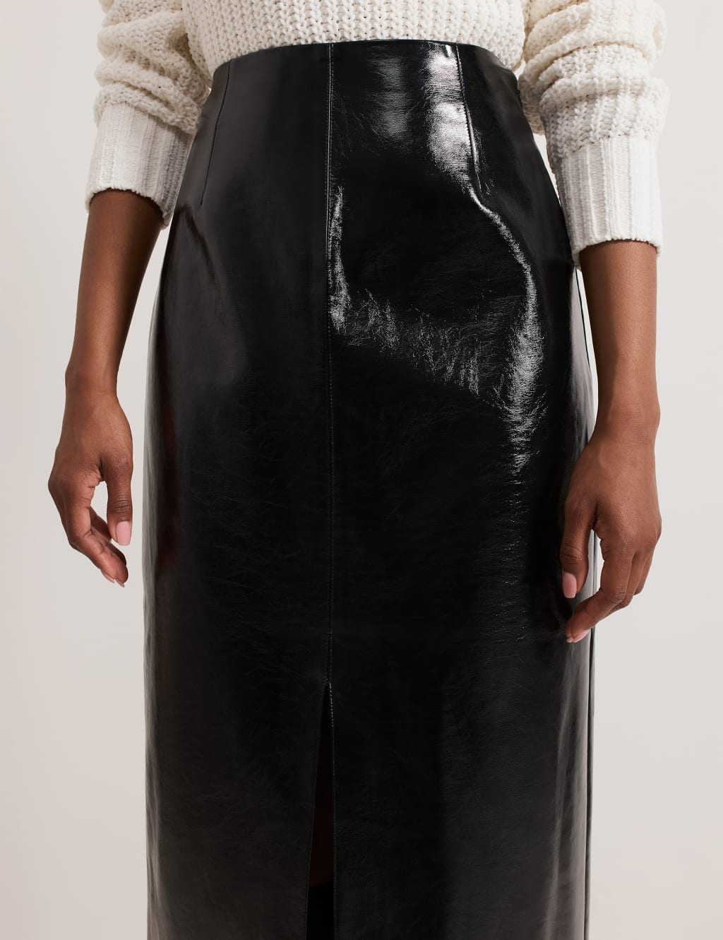 Split Front Midi Pencil Skirt