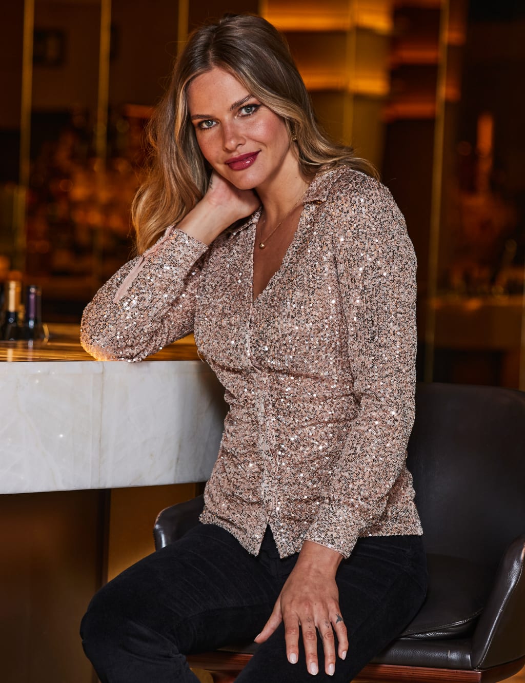 Embellished Collared Button Front Shirt 1 of 3