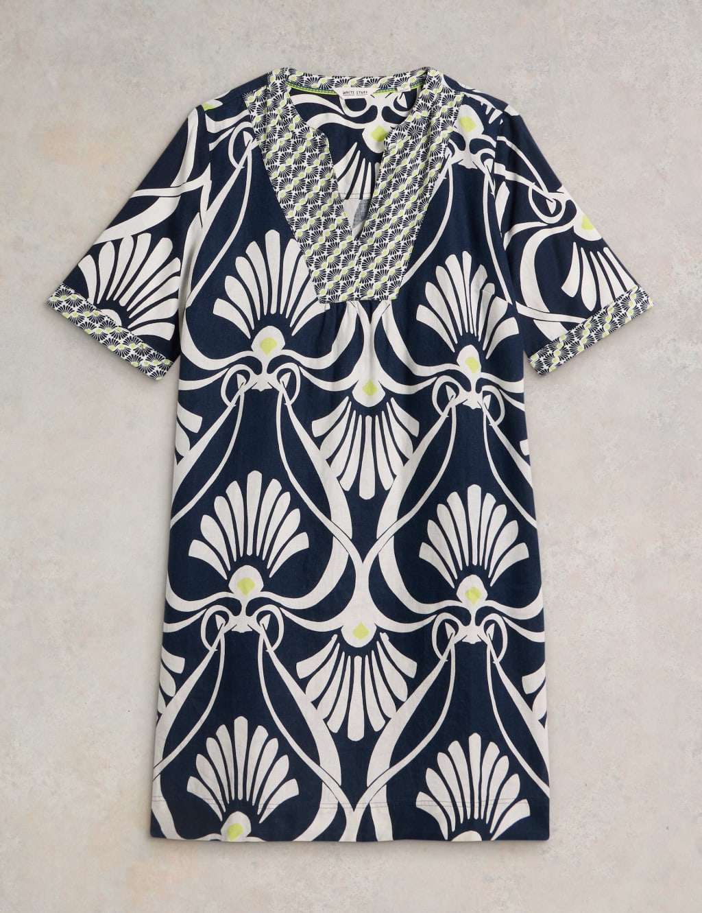 Pure Linen Printed Mini Tea Dress 2 of 6