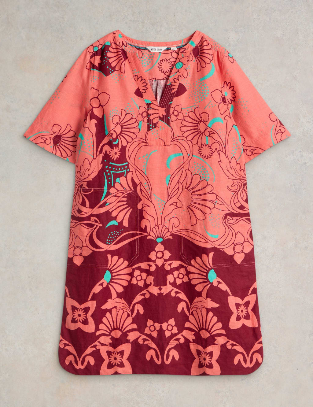 Pure Linen Printed Knee Length Relaxed Dress 2 of 6