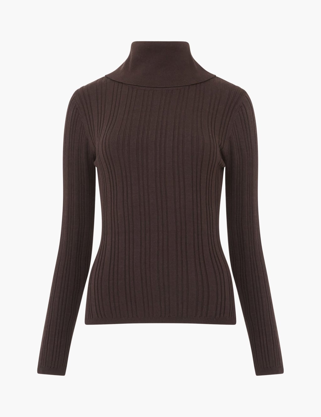Ribbed High Neck Long Sleeve Top French Connection M S