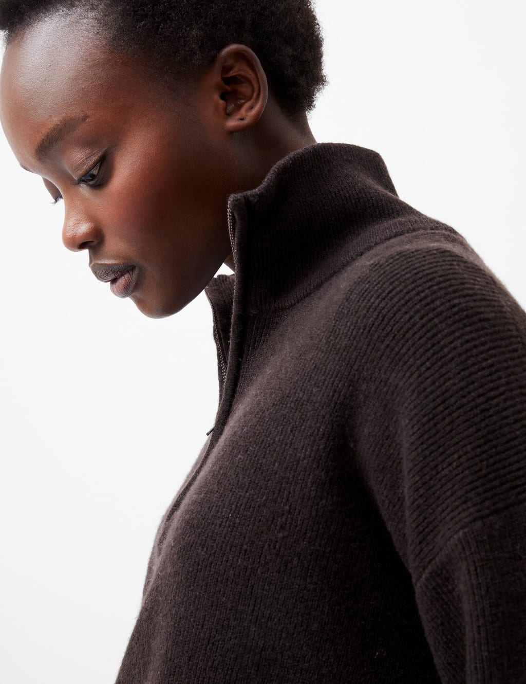 Ribbed Half Zip Jumper with Wool 3 of 4