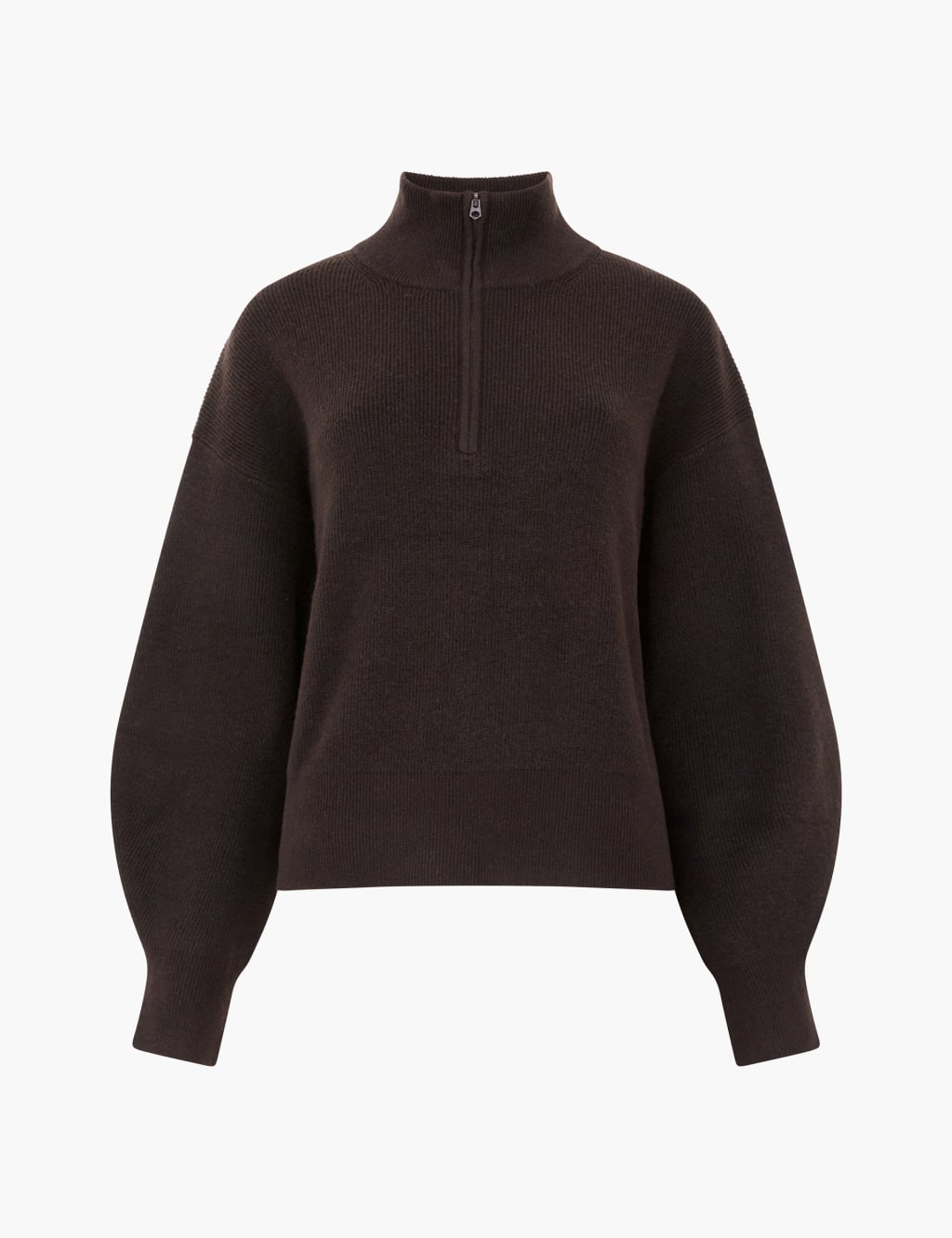 Ribbed Half Zip Jumper with Wool 2 of 4