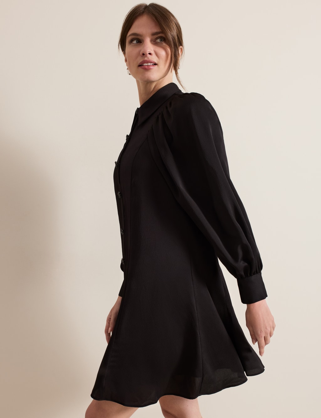 Satin Knee Length Shirt Dress Phase Eight M S
