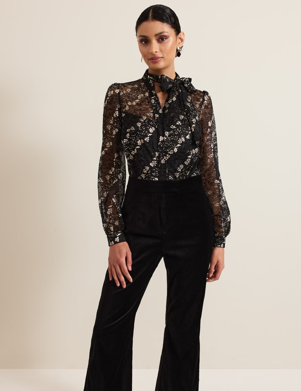 Cotton Rich Floral Lace Wide Leg Jumpsuit 4 of 10