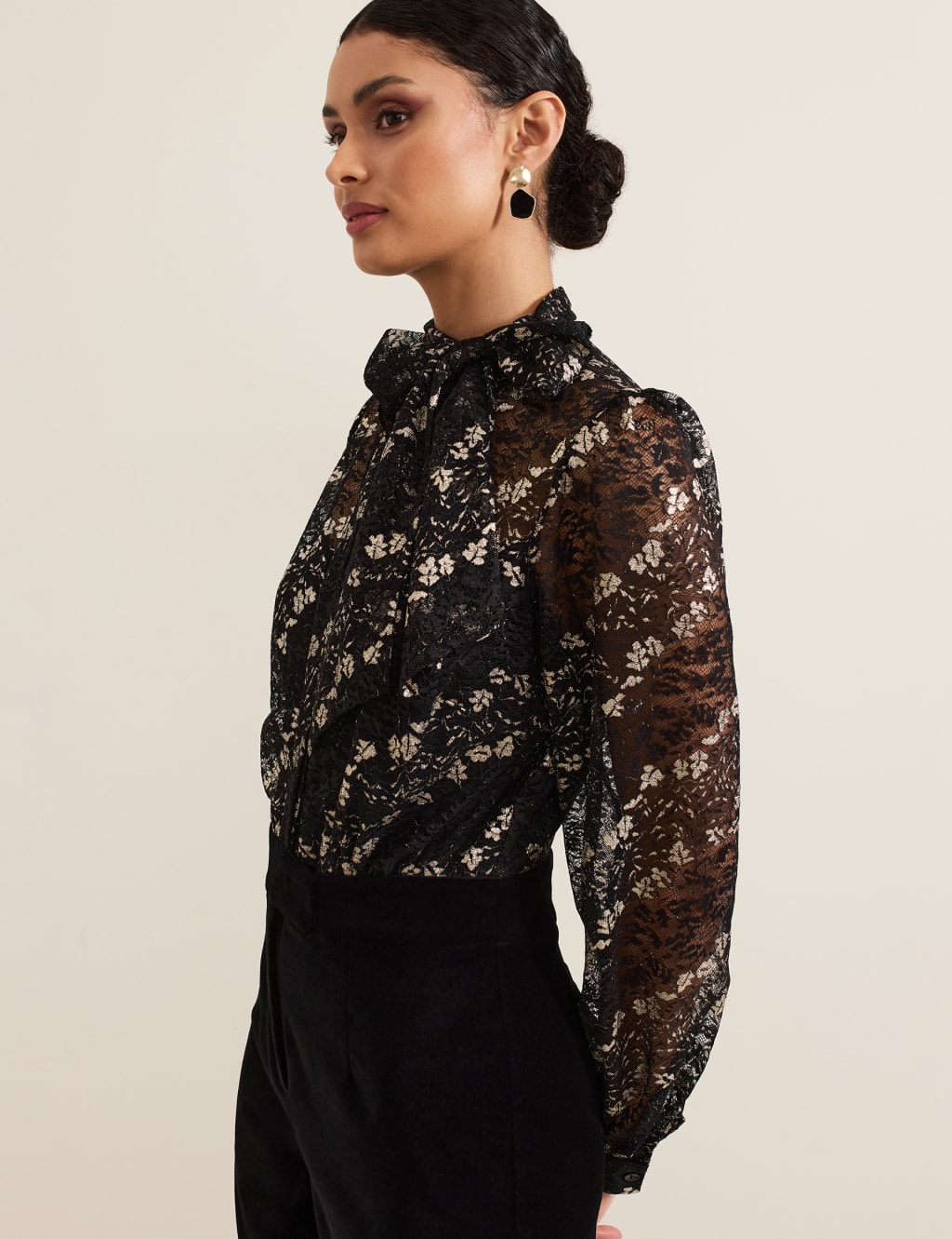 Cotton Rich Floral Lace Wide Leg Jumpsuit 6 of 10